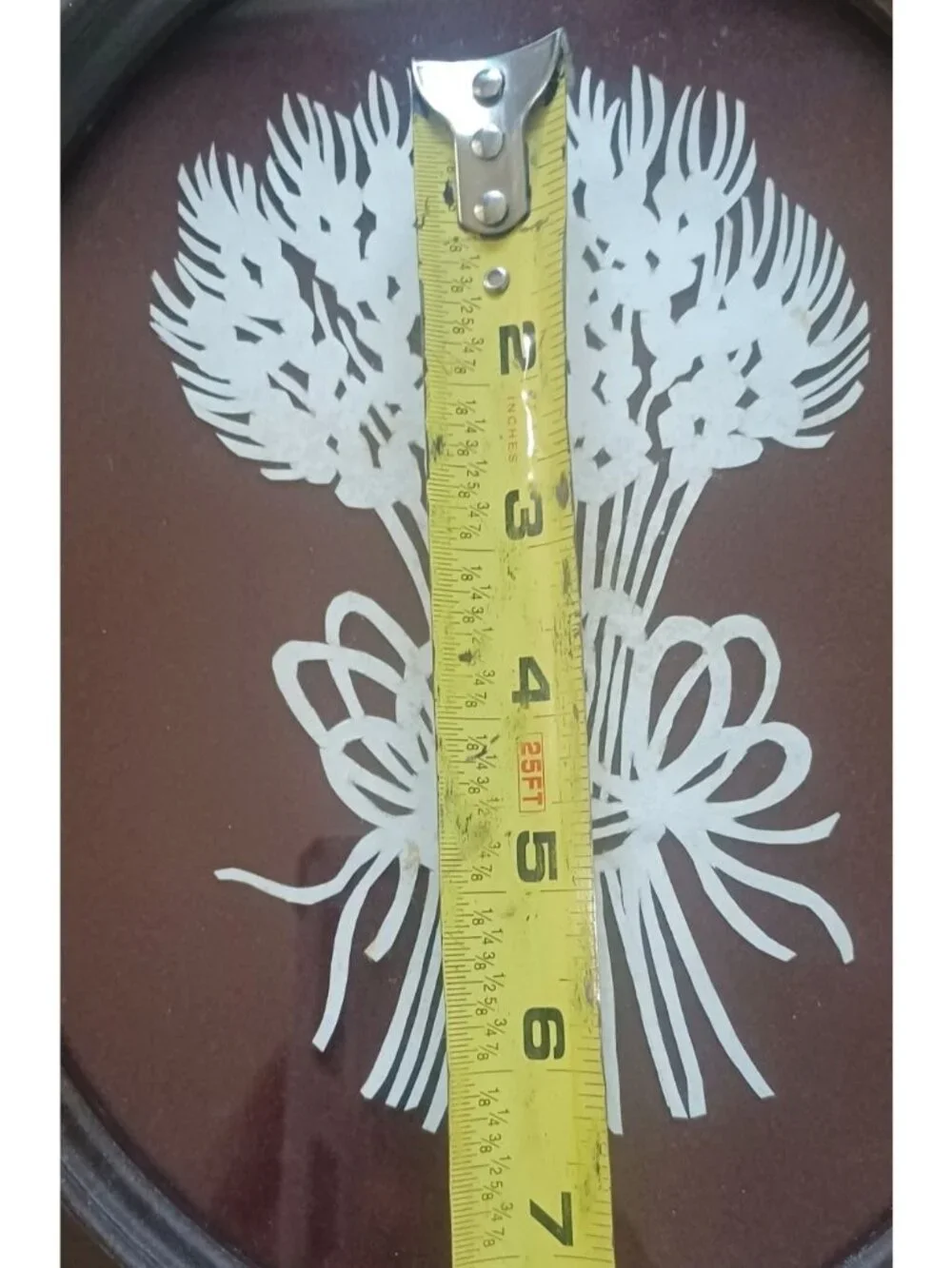 Vintage Wood Frame Folk Art Scherenschnitte Paper Scissor Cut Wheat Sheaf MCM‎
